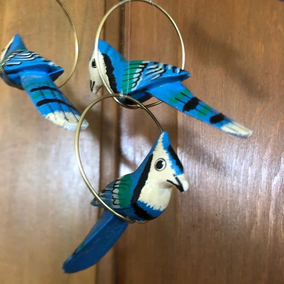Vtg Blue Jay Bird Hanging Decor - Picture 4 of 13